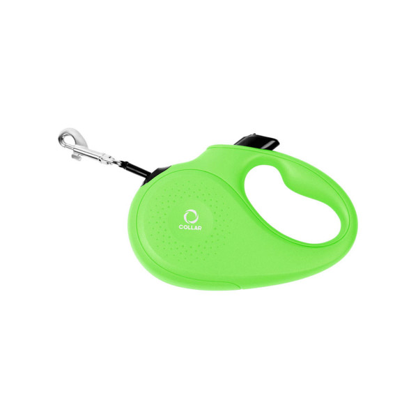 Collar (Колар) Light green - Поводок-рулетка для собак салатовая со светоотражающей лентой (В 25 кг, Дл 5 м) размер M