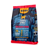 Primal Spirit (Праймал Спирит) Iberian Pork Cat - Полнорационный сухой корм для взрослых стерилизованных котов или котов с лишним весом с мясом иберийской свинины и ветчиной 1 кг