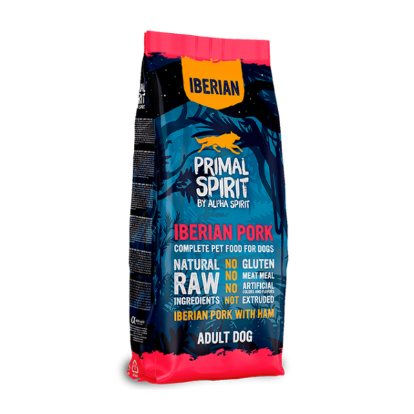 Primal Spirit Iberian Pork Dog - Полнорационный сухой корм для взрослых собак с иберийской свининой и ветчиной 12 кг