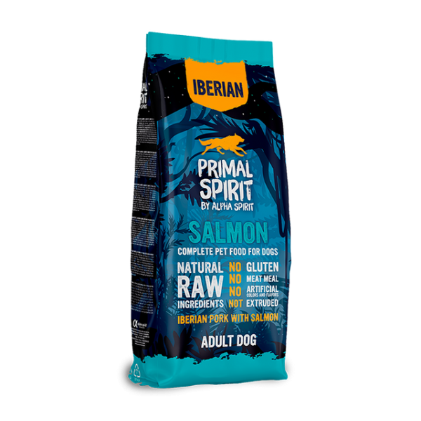 Primal Spirit Iberian Salmon Dog - Полнорационный сухой корм для взрослых собак с иберийской свининой и лососем 12 кг