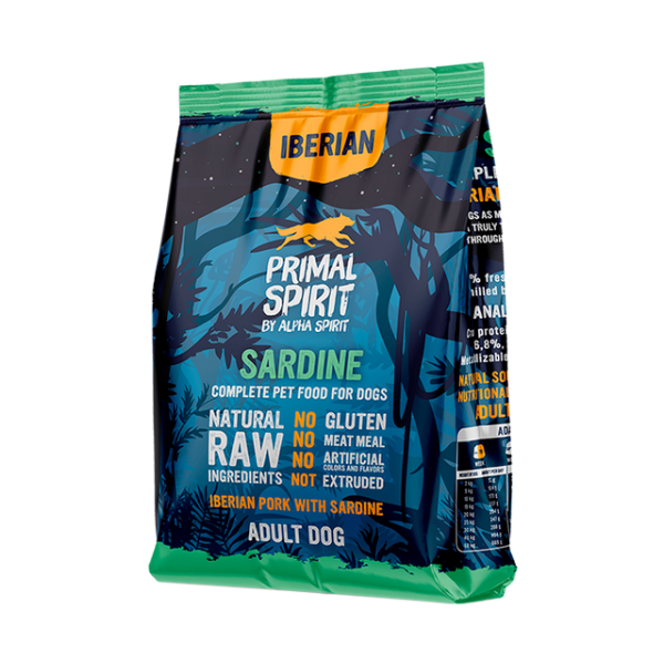 Primal Spirit Iberian Sardine Dog - Полнорационный сухой корм для взрослых собак с иберийской свининой и сардиной 1 кг