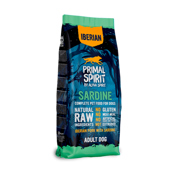 Primal Spirit Iberian Sardine Dog - Полнорационный сухой корм для взрослых собак с иберийской свининой и сардиной 12 кг