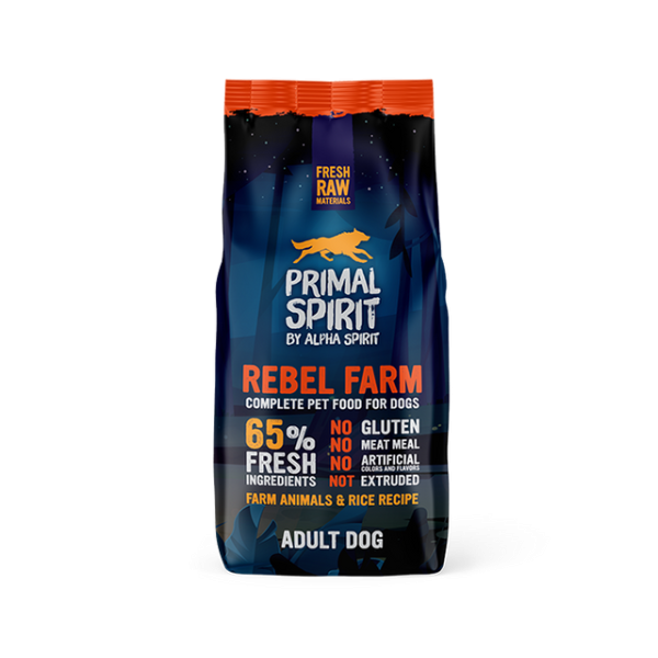 Primal Spirit Rebel Farm Dog - Полнорационный корм для взрослых собак с рыбой и курицей 12 кг