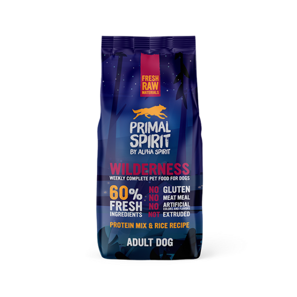 Primal Spirit Wilderness Dog - Полнорационный корм для взрослых собак с курицей, рыбой и свининой 12 кг