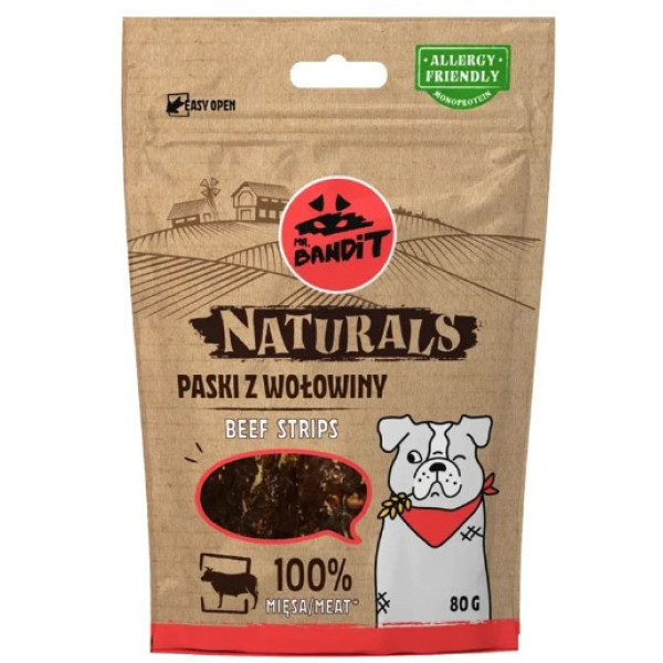 Mr. Bandit (Мр. Бандит) Dog Naturals Stripes Beef - Лакомство для собак полоски с говядиной 80 г