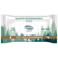 Inodorina (Инодорина) Green Lino e Rosmarino - Влажные биоразлагаемые салфетки с розмарином и льном для всех типов шерсти собак 30 шт