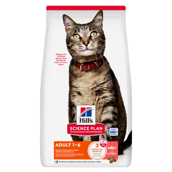 Hill\'s (Хилс) Science Plan Cat Salmon Adult - Сухой корм для взрослых котов с мясом лосося 10 кг