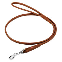 WauDog (ВауДог) Soft Brown Round - Поводок для собак кожаный коричневый (Ш 10 мм, Дл 183 см) M