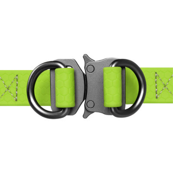 Шлея, метал. пряжка-фастекс, Ш 20 мм, ОГ 50-80 см, ОШ 50-80 см, Салатовий, M, WAUDOG Waterproof c QR