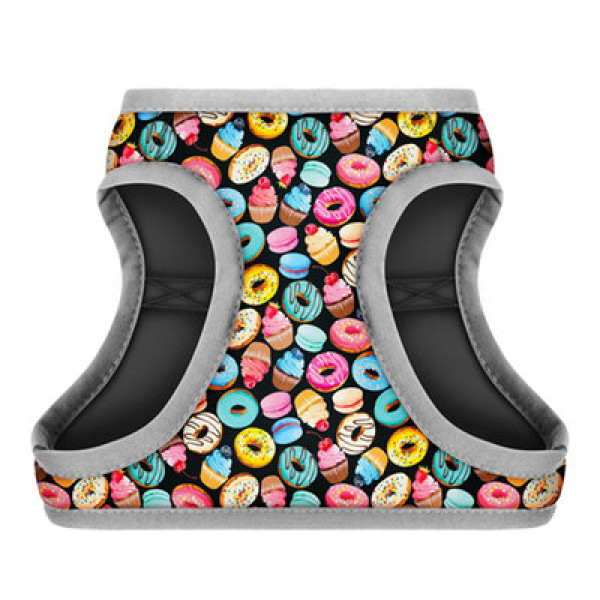 Шлея, "Пончики", ОГ 40-45 см, ОШ 29-31 см, S1, WAUDOG Clothes c QR