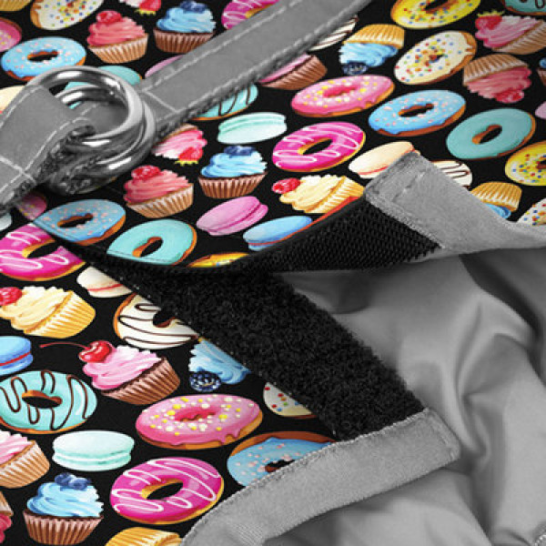 Шлея, "Пончики", ОГ 40-45 см, ОШ 29-31 см, S1, WAUDOG Clothes c QR