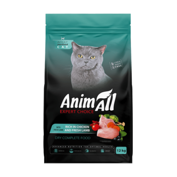Animall (Энимал) Cat Sterilised Fresh Chicken and Lamb - Сухой корм для стерилизованных кошек со свежей курицей и ягненком 12 кг