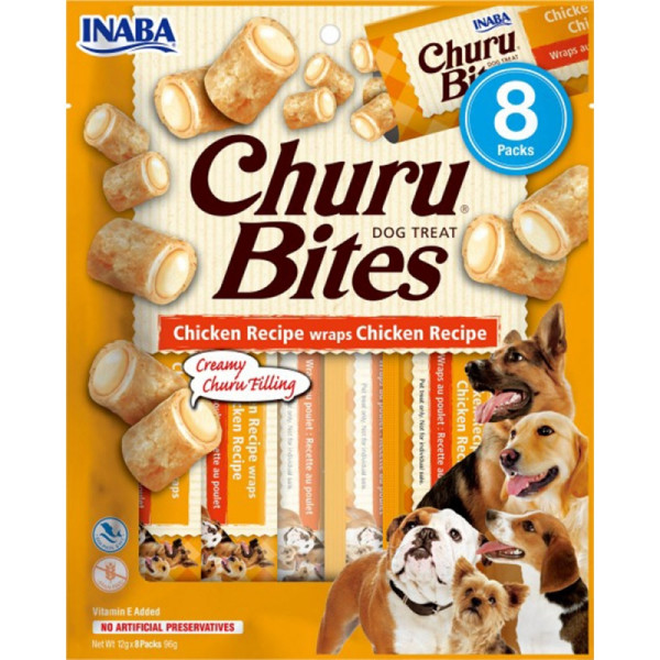 INABA (Инаба) Dog Churu Bites With Chicken - Лакомство для собак подушечки с курицей 96 г