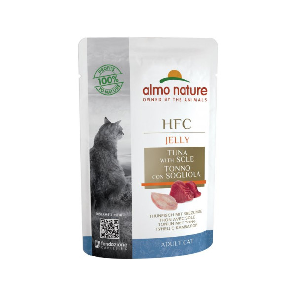 Almo Nature (Альмо Натюр) HFC Cat Jelly Tuna With Sole - Влажный корм для кошек с тунцем и камбалой 55 г