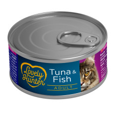 Lovely Hunter (Лавли Хантер) Cat Grain Free Adult Tuna & Fish - Влажный беззерновой корм для взрослых котов с мясом тунца и рыбы 85 г