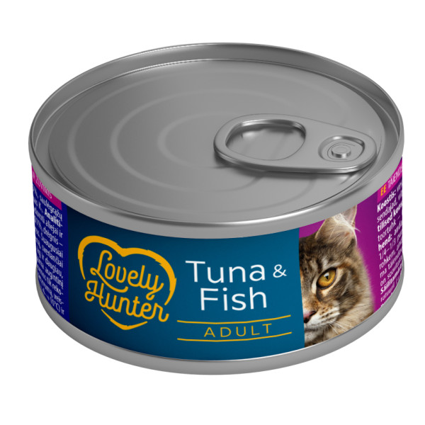 Lovely Hunter (Лавли Хантер) Cat Grain Free Adult Tuna & Fish - Влажный беззерновой корм для взрослых котов с мясом тунца и рыбы 85 г