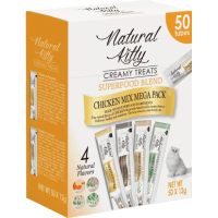 Natural Kitty (Нейчерал Китти) Cat Grain Free Chicken Mix Creamy Treats Adult - Набор беззерновых лакомств для взрослых котов микс вкусов на основе куриного мяса 50х12 г