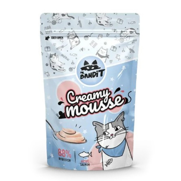 Mr. Bandit (Мр. Бандит) Cat Creamy Mousse Salmon - Лакомство для кошек сливочный мусс с лососем 60 г