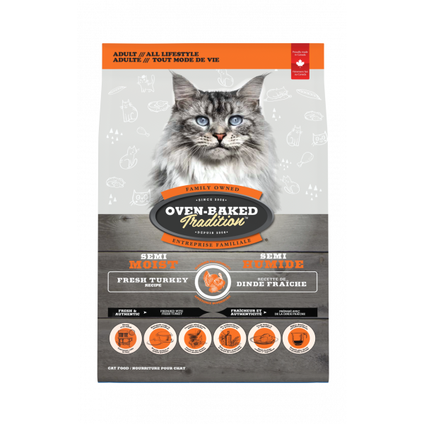 Oven-Baked (Овен-Бэйкд) Tradition Cat Adult Semi-Moist Turkey - Полувлажный корм для взрослых котов с мясом индейки 1.36 кг