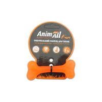 AnimAll Fun - Игрушка для собак кость, оранжевая, 8 см