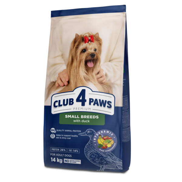 Club 4 Paws (Клуб 4 Лапы) Dog Premium Small Breeds Duck - Сухой корм для собак древесных пород с уткой 14 кг