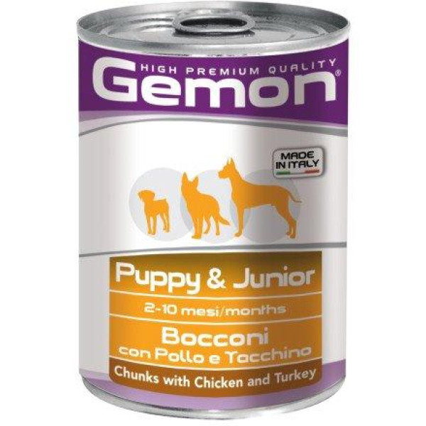 Gemon (Джемон) Dog Wet Puppy & Junior Chicken & Turkey - Вологий корм для цуценят з куркою та індичкою 0.415 кг