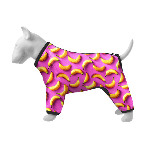WauDog (ВауДог) Clothes "Бананы на Розовом" - Ветровка для собак (В 43-45 см, С 27-30 см) XS30
