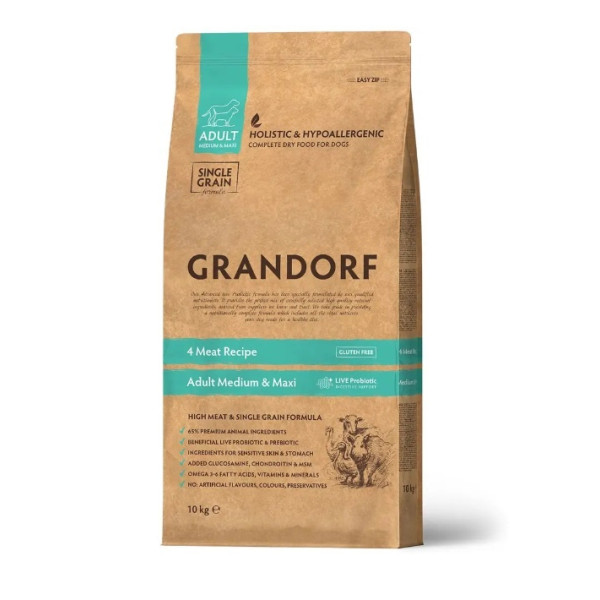 Grandorf (Грандорф) Sensitive Care 4 Meat Adult Medium & Maxi - Сухой гипоаллергенный корм для взрослых собак средних и больших пород с чувствительным пищеварением с 4 видами мяса 3 кг