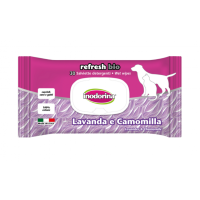 Inodorina (Інодоріна) Refresh Bio Lavanda e Camomilla - Вологі біорозкладні серветки для всіх типів шерсті котів та собак з ароматом лаванди та ромашки 30 шт