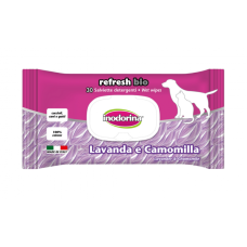 Inodorina (Інодоріна) Refresh Bio Lavanda e Camomilla - Вологі біорозкладні серветки для всіх типів шерсті котів та собак з ароматом лаванди та ромашки 30 шт