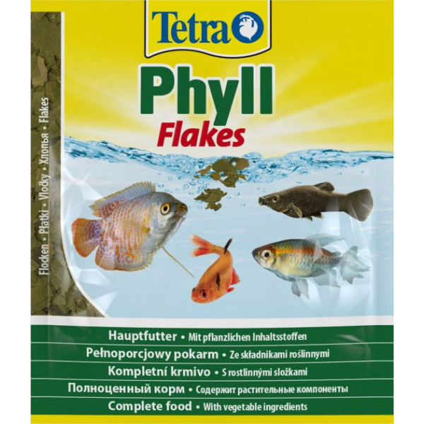 Tetra (Тетра) Phyll Flakes - Корм для травоядных рыбок (хлопья) 12 г