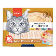 Wanpy (Ванпі) Cat Creamy Treat Assorted - Рідкі ласощі для котів асорті смаків 700 г