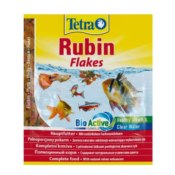 Tetra (Тетра) Rubin Flakes - Корм для аквариумных рыбок, для окраски (хлопья) 12 г