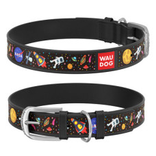 Нашийник, "NASA", Ш 12 мм, Дл 21-29 см, Чорний, XS2, WAUDOG Design с QR