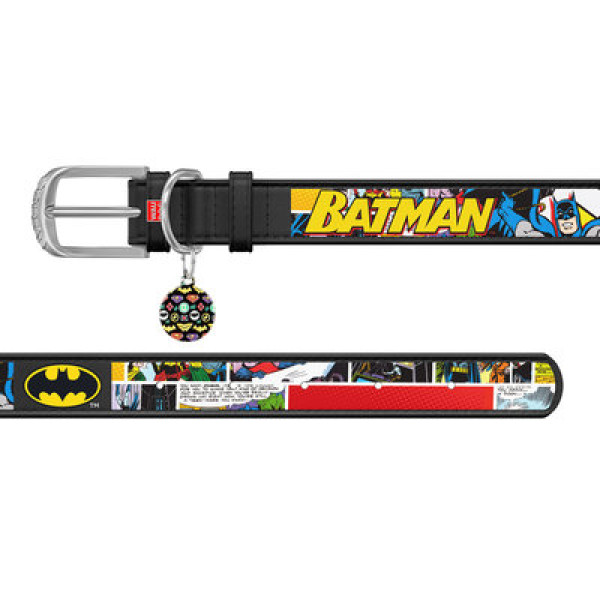 Нашийник, "Бетмен 1", Ш 35 мм, Дл 44-58 см, Чорний, XL, WAUDOG Design с QR