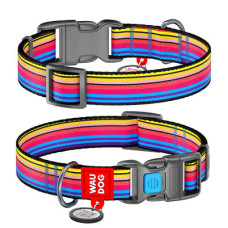 Нашийник, "Лінії 1", пласт. фастекс, Ш 15 мм, Дл 23-35 см, S, WAUDOG Nylon c QR