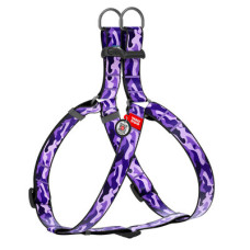 Шлея анатомическая, "Фиолетовый камо", пласт. фастекс, Ш 15 мм, ОГ 40-55 см, ОШ 40-55 см, S, WAUDOG Nylon c QR