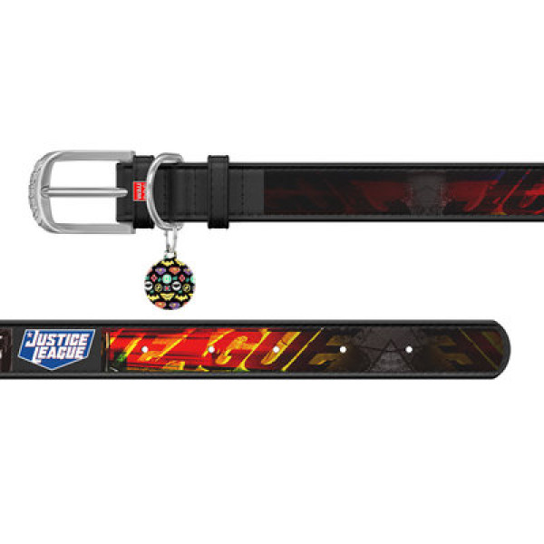 Нашийник, "Ліга Справедливості", Ш 25 мм, Дл 37-48 см, Чорний, L, WAUDOG Design с QR