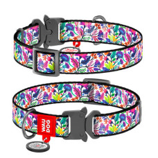 Нашийник, "Чарівні квіти", метал. пряжка-фастекс, Ш 15 мм, Дл 23-35 см, S, WAUDOG Nylon c QR