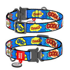 Нашийник, "ВАУ", метал. пряжка-фастекс, Ш 15 мм, Дл 23-35 см, S, WAUDOG Nylon c QR