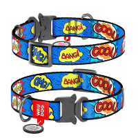 Нашийник, "ВАУ", метал. пряжка-фастекс, Ш 20 мм, Дл 24-40 см, M, WAUDOG Nylon c QR