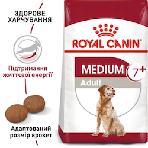 Royal Canin (Роял Канин) Medium Adult 7+ Poultry - Сухой корм для пожилых собак средних пород с мясом птицы 15 кг