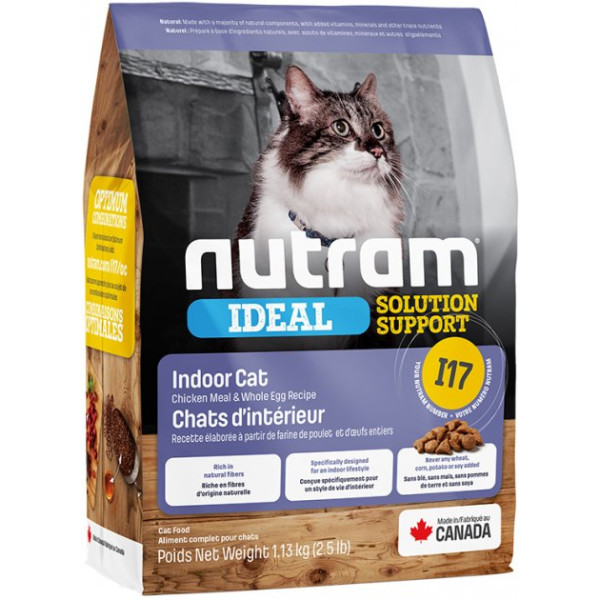 Nutram (Нутрам) I17 Finicky Indoor Chiken - Сухий корм для вибагливих та домашніх кішок з куркою 1.13 кг