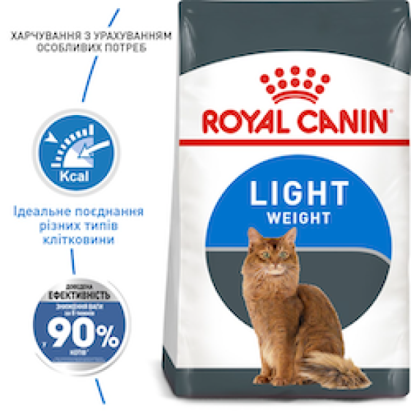 Royal Canin (Роял Канiн) Cat Light Weight Care Adult Poultry - Сухий корм для дорослих котів схильних до зайвої ваги з м’ясом птиці 400 г