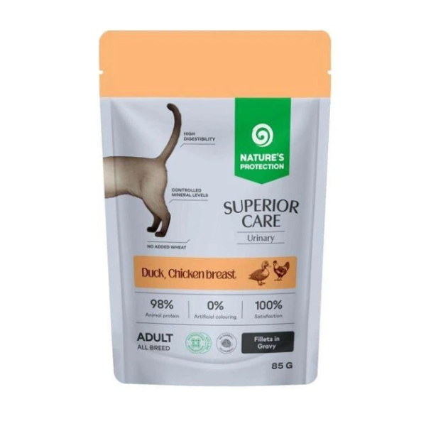 Nature's Protection (Натур Протекшн) Superior Care Urinary Grain Free Adult Cats With Duck Chicken Breast And Cranberries - Влажный корм для кошек для поддержания мочевыделительной системы с уткой курицей и клюквой 85 г