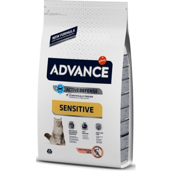 Advance Cat Sensitive Salmon - Сухий корм для котів з чутливим травленням з лососем 10 кг