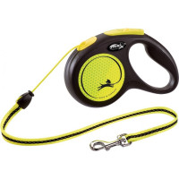 FLEXI NEW NEON BLACK/YELLOW (5 М; ДО 20 КГ) повідець-рулетка для собак - M
