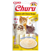 INABA (Инаба) Cat Churu Mousse With Chicken & Cheese - Лакомство для кошек сливочный мусс в стиках с курицей и сыром 56 г