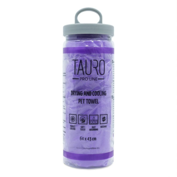 Tauro Pro Line (Тауро Про Лайн) Towel For Drying And Cooling Animals Purple - Полотенце для сушки и охлаждения животных фиолетовое 64х43 см