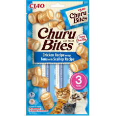 INABA (Інаба) Cat Churu Bites With Tuna & Scallop - Ласощі для котів подушечки з тунцем та морським гребінцем 30 г